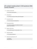 ATI content mastery pharm |128 Questions| With Correct Answers.