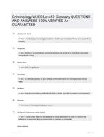 Criminology WJEC Level 3 Glossary QUESTIONS AND ANSWERS 100% VERIFIED A+ GUARANTEED