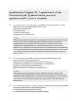 Ignatavicius Chapter 33: Assessment of the Cardiovascular System Evolve practice questions with correct answers