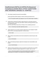 Healthstream:EMTALA+HIPPA+Professional Compliance EXAM 2023 LATEST QUESTIONS AND ANSWERS GRADED A+       VERIFIED                         