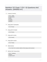 Nutrition 101 Exam 1 (Ch 1-3) Questions And Answers. (GRADED A+)