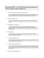 Advanced EMT: A Clinical-Reasoning Approach Terms Study Guide Graded A+