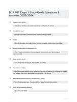 BCA 101 Exam 1 Study Guide Questions & Answers 2023/2024