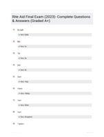 Rite Aid Final Exam (2023)- Complete Questions & Answers (Graded A+)