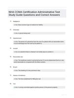 NHA CCMA Certification Administrative Test Study Guide Questions and Correct Answers