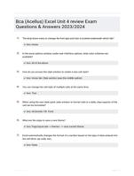 Bca (Acellus) Excel Unit 4 review Exam Questions & Answers 2023/2024