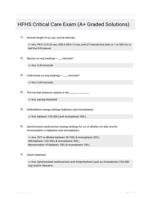 HFHS Critical Care Exam (A+ Graded Solutions)