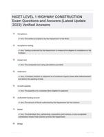 NICET LEVEL 1 HIGHWAY CONSTRUCTION EXAM STUDYGUIDE LATEST UPDATE