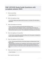 FMF OFFICER Study Guide Questions with complete solution 2023 