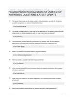 NDAEB practice test questions 52 CORRECTLY ANSWERED QUESTIONS LATEST UPDATE