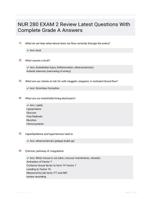 NUR 280 EXAM 2 Review Latest Questions With Complete Grade A Answers