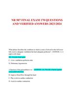 NR 507 FINAL EXAM 170 QUESTIONS  AND VERIFIED ANSWERS 2023/2024