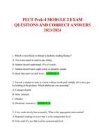 PECT Prek-4 MODULE 2 EXAM  QUESTIONS AND CORRECT ANSWERS  2023/2024