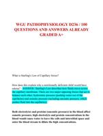 WGU PATHOPHYSIOLOGY D236 / 100  QUESTIONS AND ANSWERS ALREADY  GRADED A+