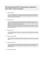 DRI International BCP Examination questions and 100% correct answers