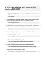 ATR-BC Exam Practice Tests with complete solutions 2023/2024