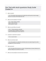 Gov Test with stock questions 53 CORRECTLY ANSWERED QUESTIONS LATEST UPDATE