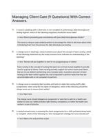 Managing Client Care |9 Questions| With Correct Answers.