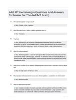 AAB MT Hematology (Questions And Answers To Review For The AAB MT Exam)