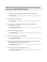 AAB MT Microbiology (Questions And Answers From The AAB PER Q&A Book)