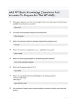 AAB MT Basic Knowledge (Questions And Answers To Prepare For The MT AAB)