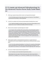 D115 master set-Advanced Pathophysiology for the Advanced Practice Nurse Study Guide Rated A+