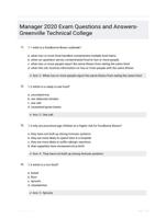 Manager 2020 Exam Questions and Answers- Greenville Technical College