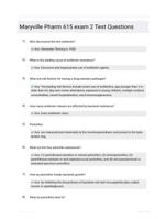 Maryville Pharm 615 exam 2 Test Questions