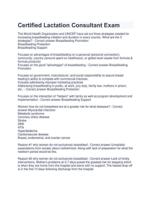 Certified Lactation Consultant Exam Questions And Answers All Correct !Rated A+ Answers