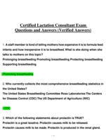 Certified Lactation Consultant Exam  Questions and Answers (Verified Answers) 2024