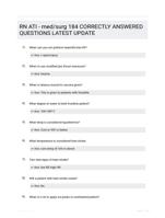 RN ATI - med/surg 184 CORRECTLY ANSWERED QUESTIONS LATEST UPDATE