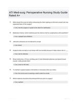 ATI Med-surg: Perioperative Nursing Study Guide Rated A+