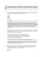 ATI Fundamental Practice A Study Guide Questions and Correct Answers