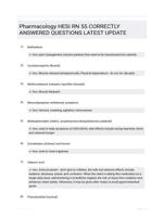 Pharmacology HESI RN 55 CORRECTLY ANSWERED QUESTIONS LATEST UPDATE