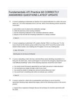 NGN Fundamentals ATI Practice: COA  ATI Proctored EXAM LATEST   ACTUAL EXAM 70 QUESTIONS AND CORRECT  ANSWERS (VERIFIED ANSWERS) |ALREADY GRADED A+