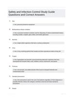 Safety and Infection Control Study Guide Questions and Correct Answers