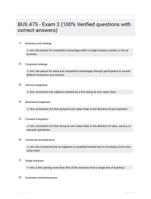 BUS 475 - Exam 2 (100% Verified questions with correct answers)