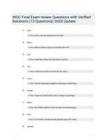 WOC Final Exam review Questions with Verified Solutions (13 Questions) 2024 Update