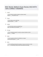 WOC Words: Midterm Exam Review 2024 WITH 100% CORRECT ANSWERS