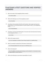 Final EXAM LATEST  QUESTIONS AND VERIFIED ANSWERS