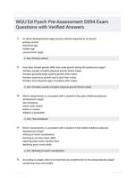 WGU Ed Pysch Pre-Assessment D094 Exam Questions with Verified Answers