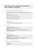 BIOS 256- Exam 2- Chamberlain 2024 WITH 100% CORRECT ANSWERS