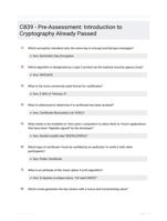 C839 - Pre-Assessment: Introduction to Cryptography Already Passed