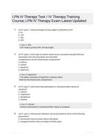 LPN IV Therapy Test / IV Therapy Training Course; LPN IV Therapy Exam Latest Updated