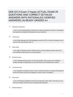 GEB 3213 Exam 2 Hayes ACTUAL EXAM 39 QUESTIONS AND CORRECT DETAILED ANSWERS WITH RATIONALES (VERIFIED ANSWERS) |ALREADY GRADED A+