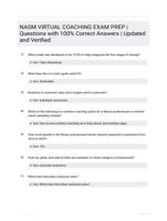 NASM VIRTUAL COACHING EXAM PREP  | Questions with 100% Correct Answers | Updated and Verified