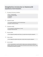 Straighterline Introduction to Statistics|58 Questions And Answers