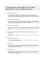 Tx occupations code chapter 1702 private security Exam with complete solutions