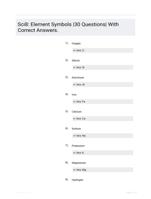 Sci8: Element Symbols |30 Questions| With Correct Answers.