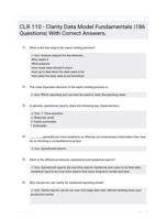 CLR 110 - Clarity Data Model Fundamentals |186 Questions| With Correct Answers.